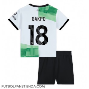 Liverpool Cody Gakpo #18 Segunda Equipación Niños 2023-24 Manga Corta (+ Pantalones cortos)